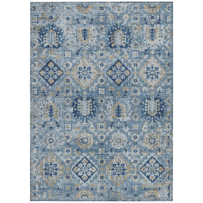 HomeRoots Floral Medallion Traditional Rectangle Outdoor Rug
