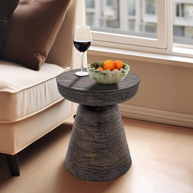 Wood, 19" Side Table, Black
