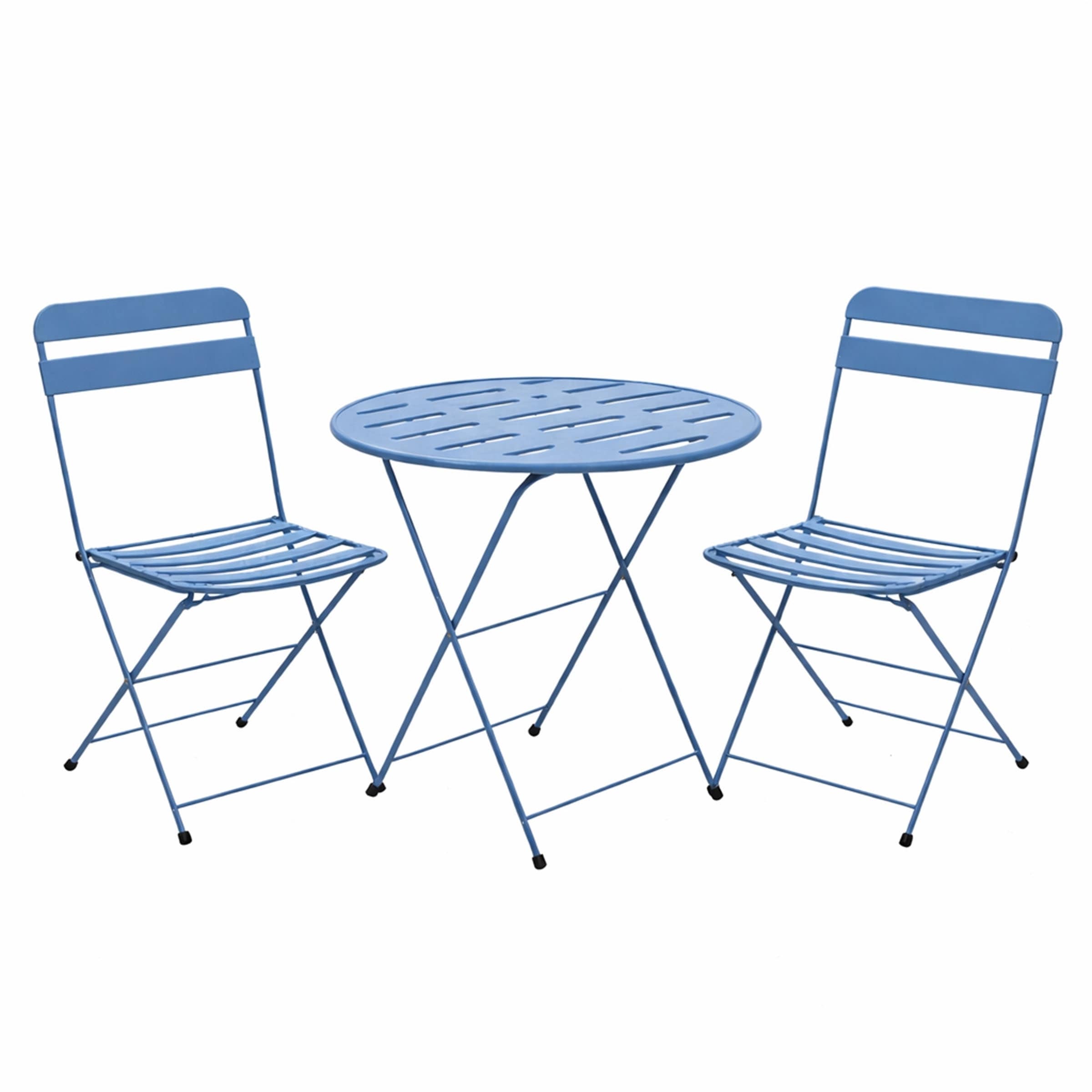 28-in H 3-Piece Metal Folding Bistro Set , Blue