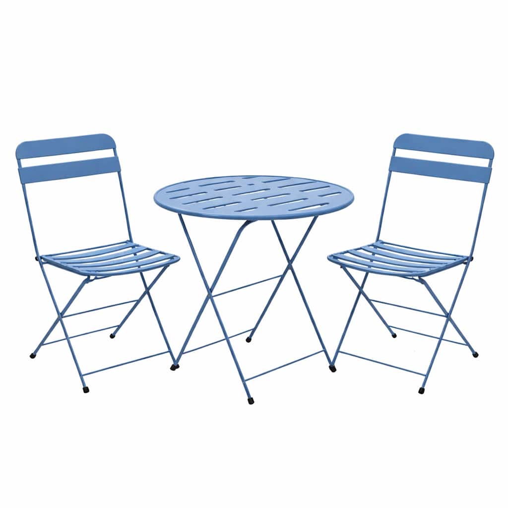28-in H 3-Piece Metal Folding Bistro Set , Blue