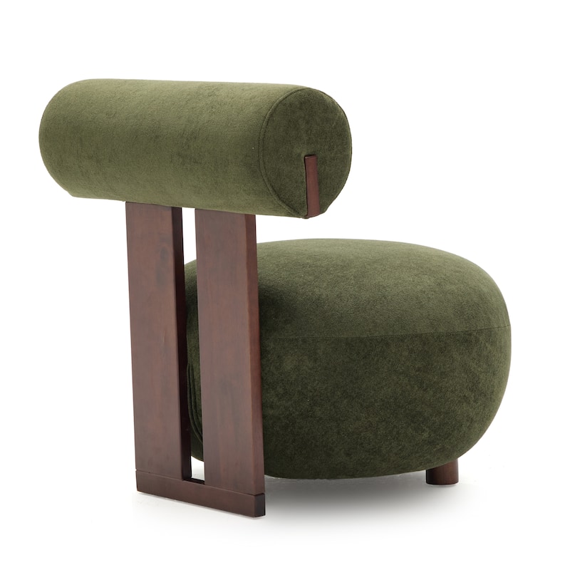 Christopher Knight Home - Modern Velvet Solid Wood Accent Chair with Sculptural Design