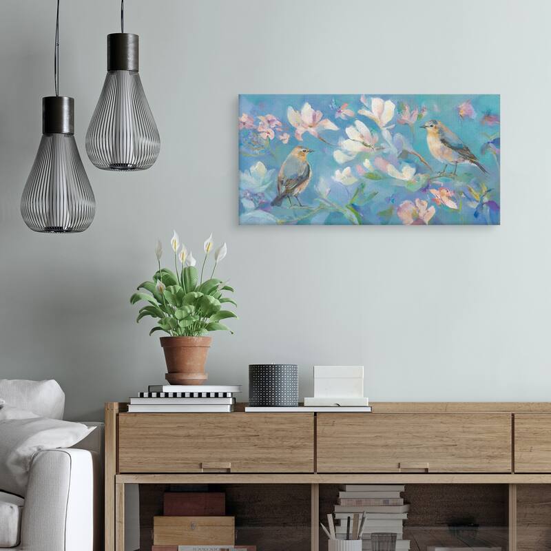 Birds in Magnolia Canvas Art Print