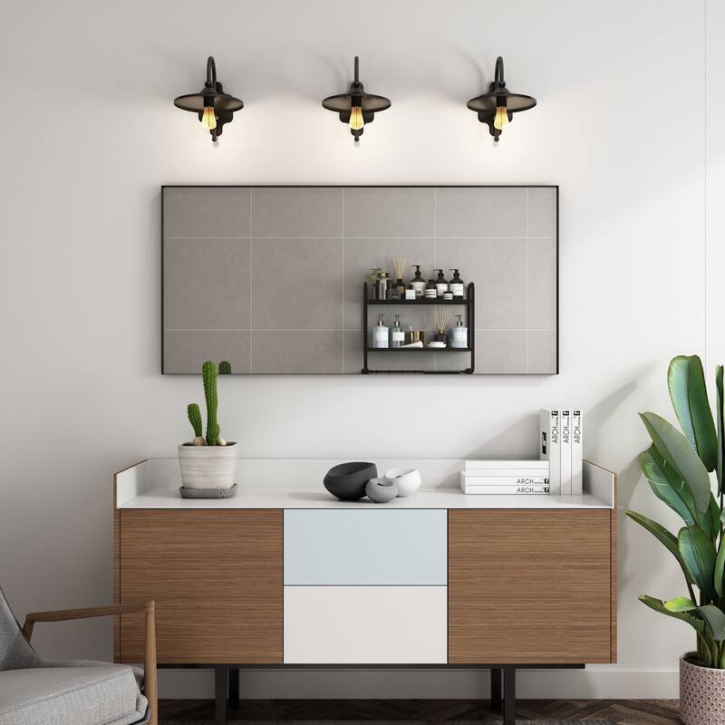 TOOLKISS Right Angle Aluminum Frame Bathroom Vanity Mirror with Clear Glass