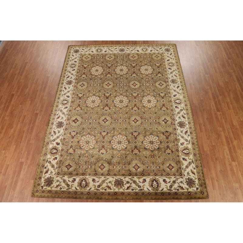 Hand Tufted Ziegler Area Rug Traditional Brown Wool Carpet