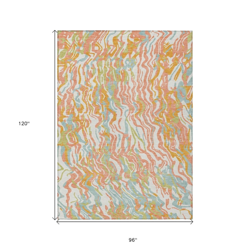 HomeRoots Abstract Transitional Rectangle Outdoor Rug