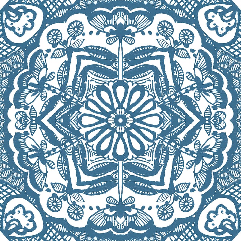 FloorPops Blue Erina Peel & Stick Floor Tiles