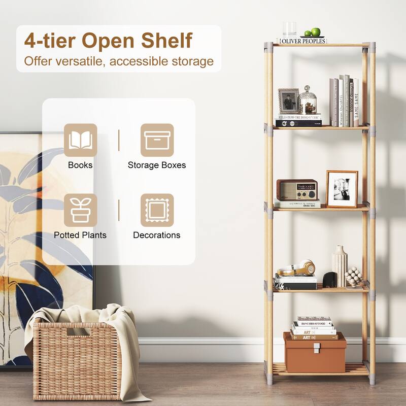 Gymax 5-Tier Bookshelf w/Open Shelves Freestanding Storage Organizer