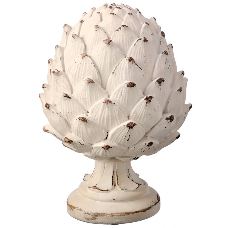 6" Resin Weathered Artichoke Pedestal