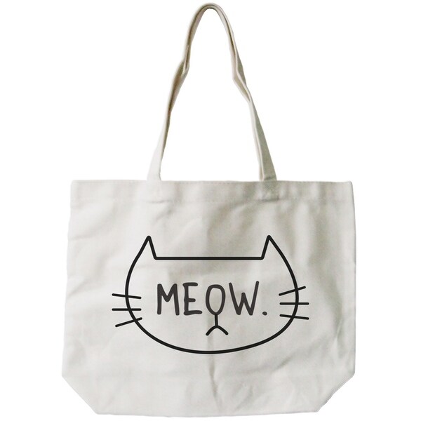 Shop Meow Cute Catlady Design Printed Tote Canvas Bag Great Gift