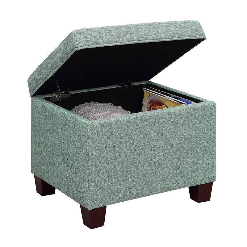 Functional Storage Ottoman with Padded Cushion Top for Compact Living Rooms, Bedrooms or Office Seating