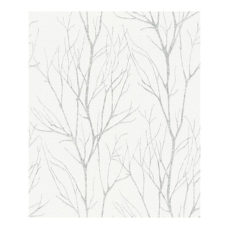 Advantage Diani White Metallic Tree Wallpaper - 21 x 396 x 0.025