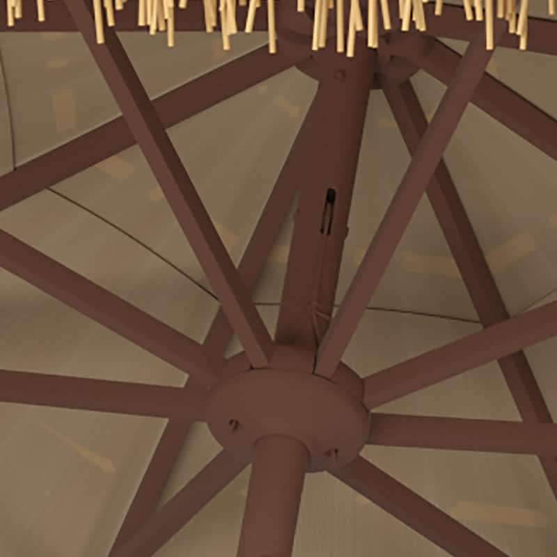 SAFAVIEH Outdoor Nathaly 106" Tiki Umbrella Brown