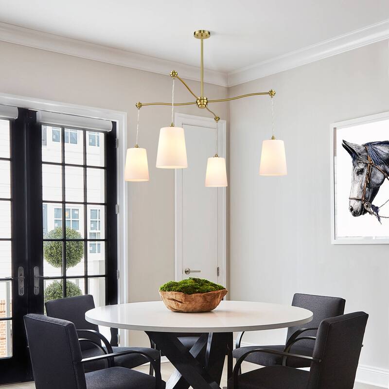 Light Society Llie Chandelier - Brushed Brass/Opal