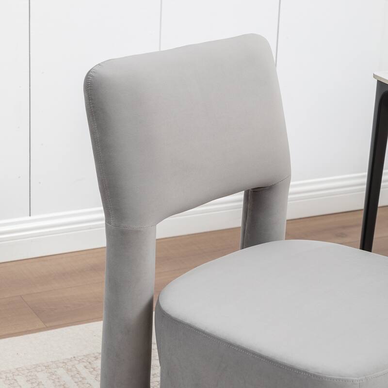 SEYNAR Modern Velvet Upholstered Armless Dining Chair Set of 4