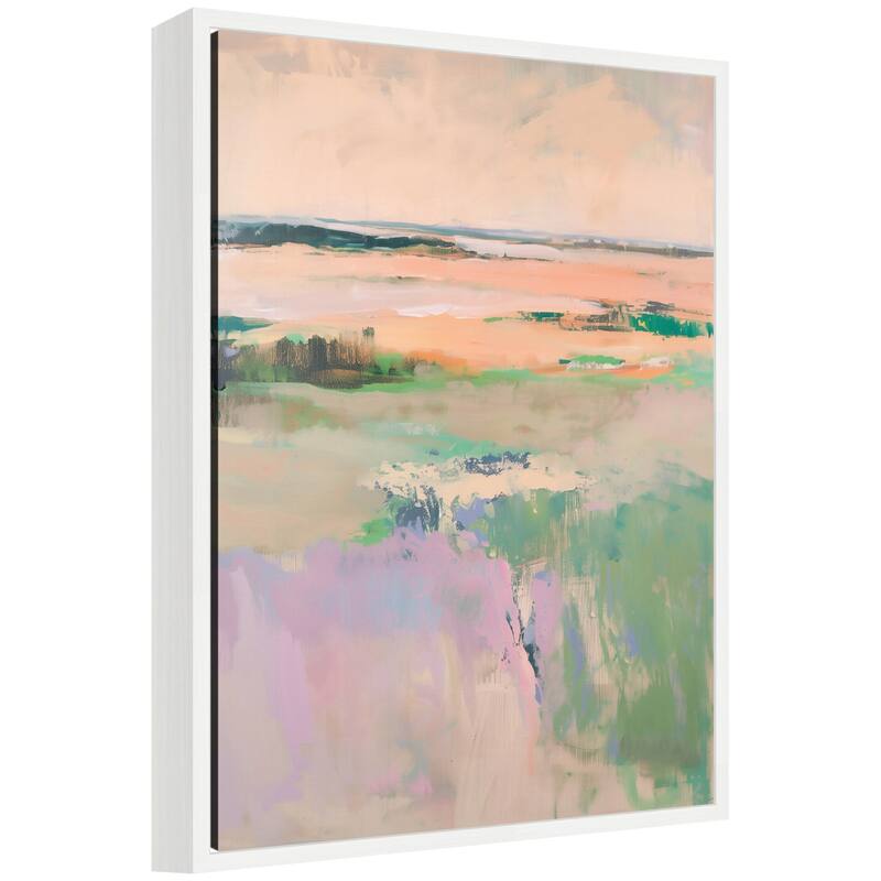 Kate and Laurel Sylvie Pastel Horizon II Framed Canvas by Amy Lighthall - 18x24 - White