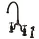preview thumbnail 23 of 25, English Country Bridge Kitchen Faucets with Brass Sprayer Oil Rubbed Bronze