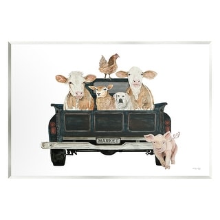 Stupell Farm Animals in Truck Wall Plaque Art Design by Cindy Jacobs ...