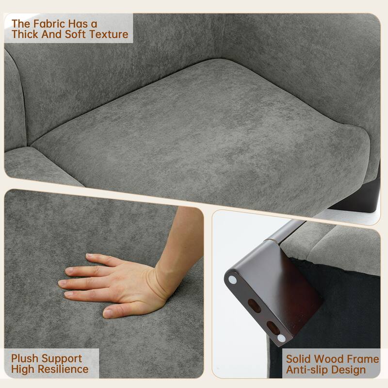 81" Wide Upholstered Velvet/ Chenille Roomy Loveseat Sofa