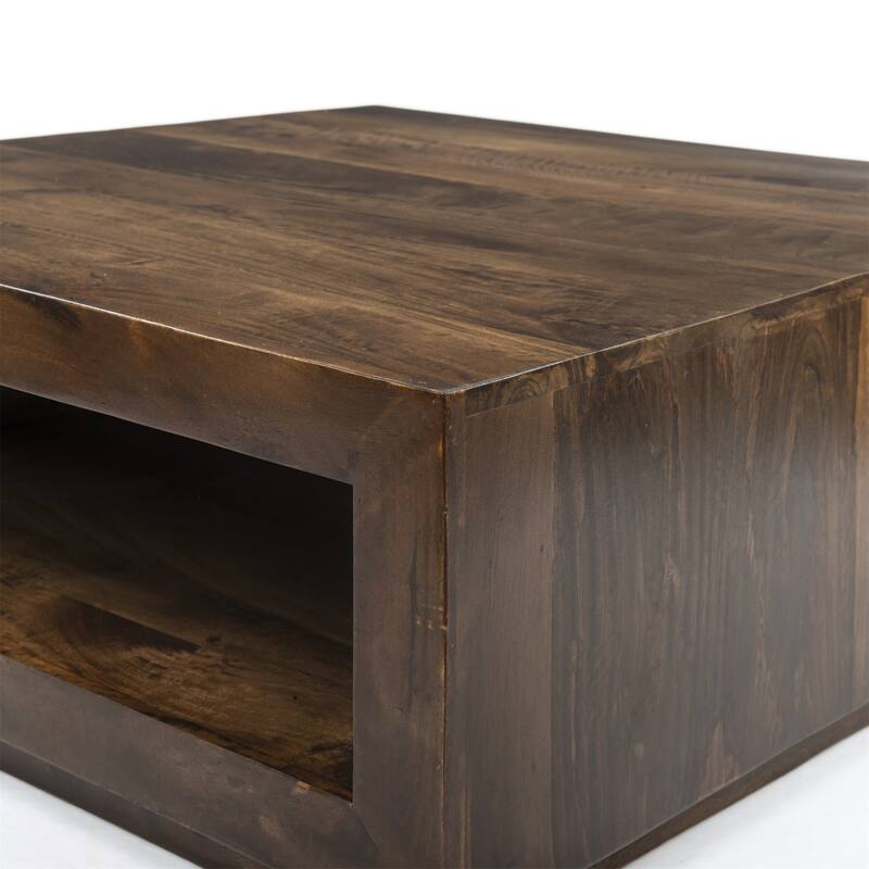 Coffee Table End Table Premium Solid Wood Square Coffee Table Brown