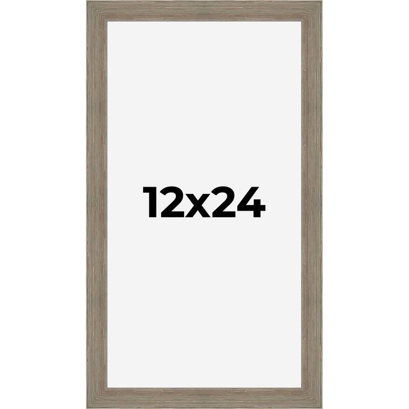 12x24 Grey Rustic Wide Barnwood Picture Frame - UV Acrylic, Foam Board Backing, Hanging Hardware