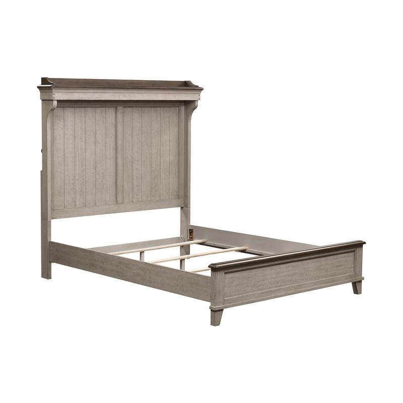 Ivy Hollow Weathered Linen Finish Queen Mantle Bed