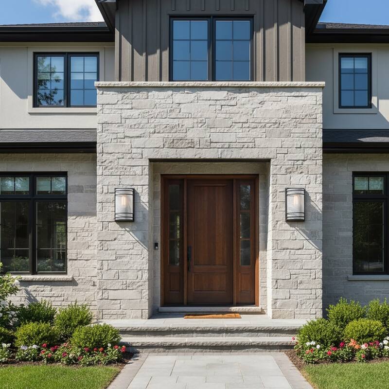 Artcraft Keswick - 1-Light Outdoor Wall Sconce - Black Finish - White Swearl Glass Shade