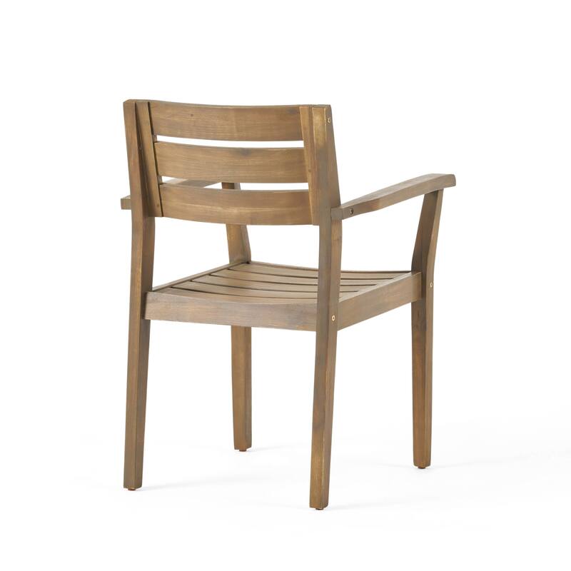 Acacia Wood Patio Armchair Set of 2