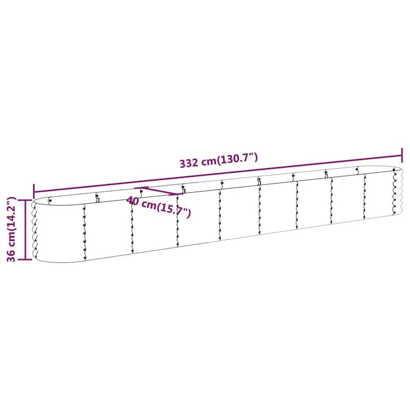 vidaXL Garden Raised Bed Patio Outdoor Raised Planter Box Powder-coated Steel