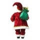 preview thumbnail 14 of 92, Glitzhome 18"H Faux Fur Christmas Santa Figurines with Porcelain Face