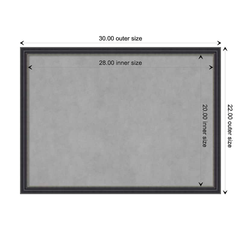 Amanti Art Stylish Black Framed Magnetic Board - Board Size 28x20