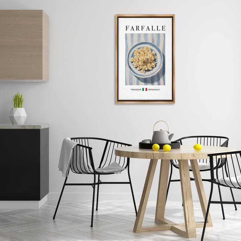 Stupell Traditional Farafalle Pasta Framed Floater Canvas Wall Art Design By Andreas Magnusson