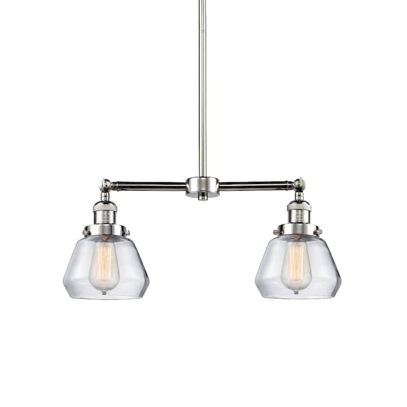 Innovations Lighting Fulton 2 Light 21" Wide Linear Chandelier - Polished Nickel / Clear