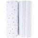 preview thumbnail 10 of 15, Baby Fitted Bassinet Sheet 2 Pack Dusty Blue Stars