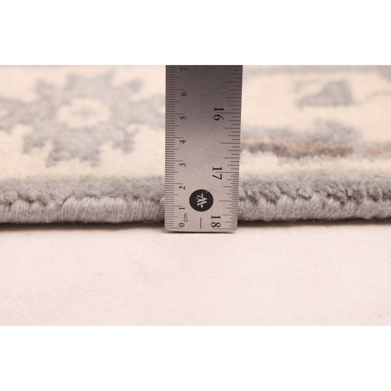 ECARPETGALLERY Hand-knotted Royal Oushak Grey Wool Rug - 2'6 x 11'9