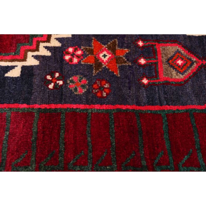ECARPETGALLERY Hand-knotted Melis Vintage Burgundy Wool Rug - 4'6 x 7'3