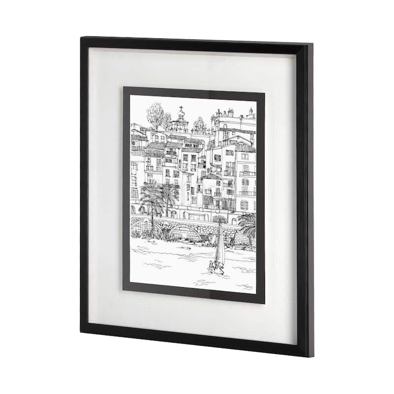 B&W City Scene V Framed Art Print