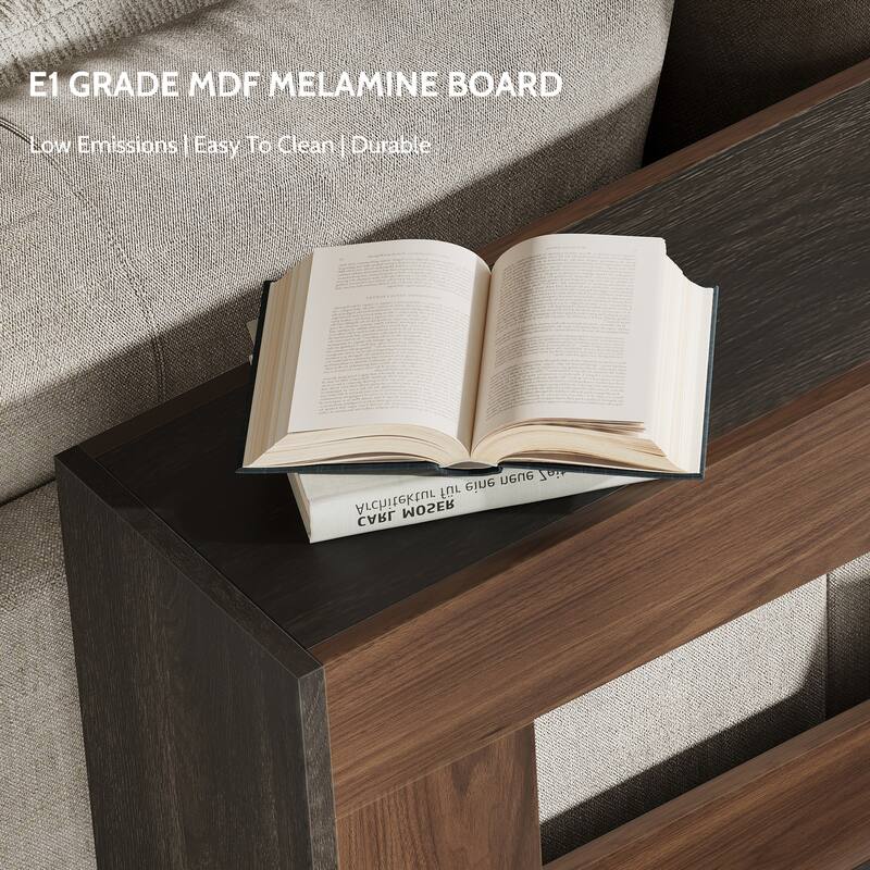 63-Inch Wood Console Table, Long Entryway Table with Storage Shelf, Farmhouse Narrow Sofa Table