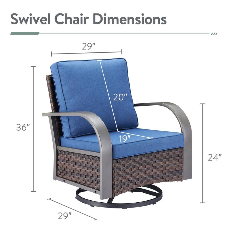 2 Pieces Outdoor Swivel Rocking Chairs