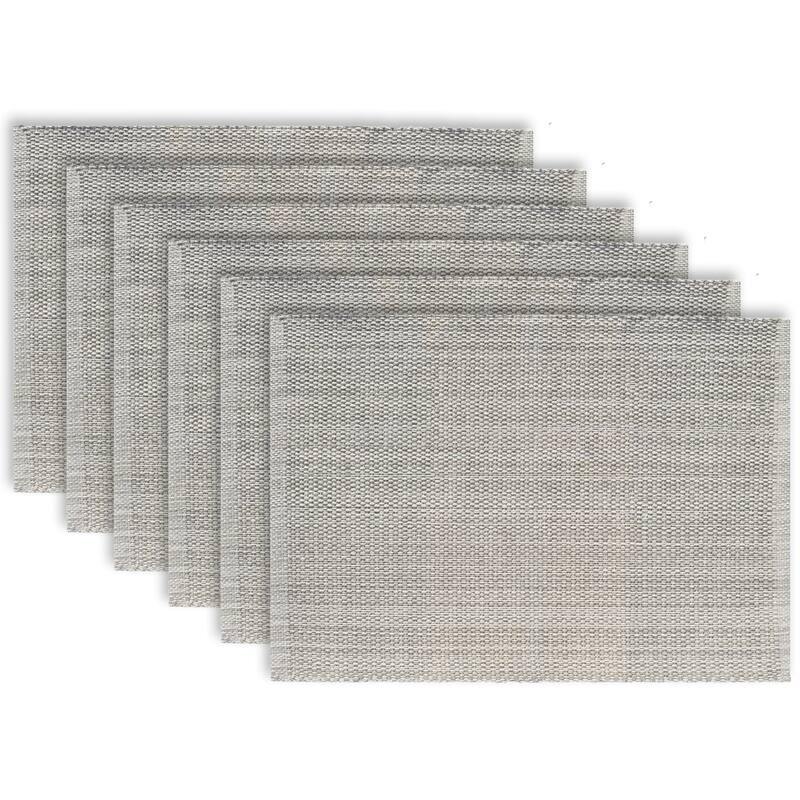Fabstyles Casual Classic Cotton Placemat Set of 6 - 13x19 - Set of 6 - Stone