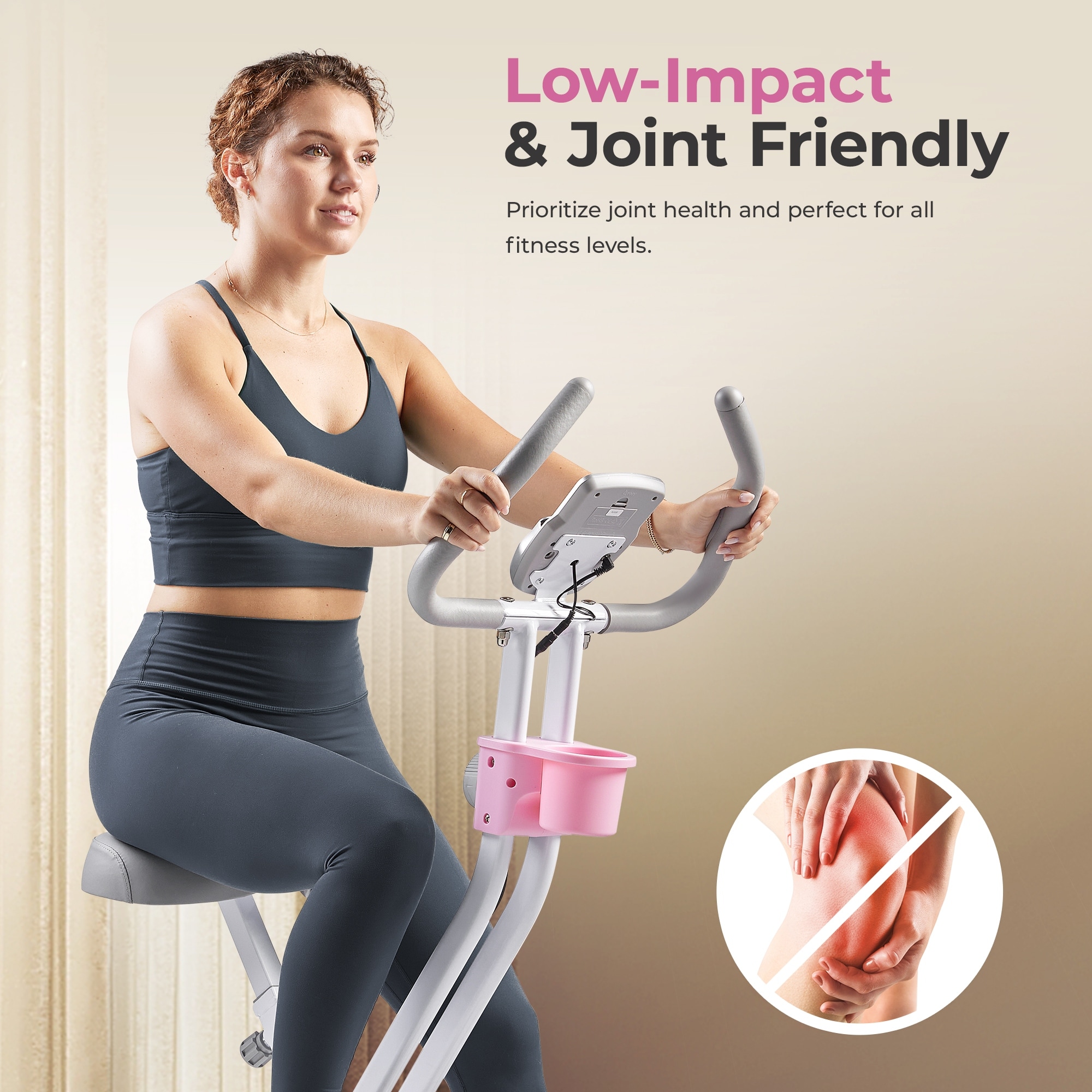 Sunny Health Fitness Pink Foldable Magnetic Exercise X Bike Pro P2320 33.5 21.7 52.6 Bed Bath Beyond 39647437