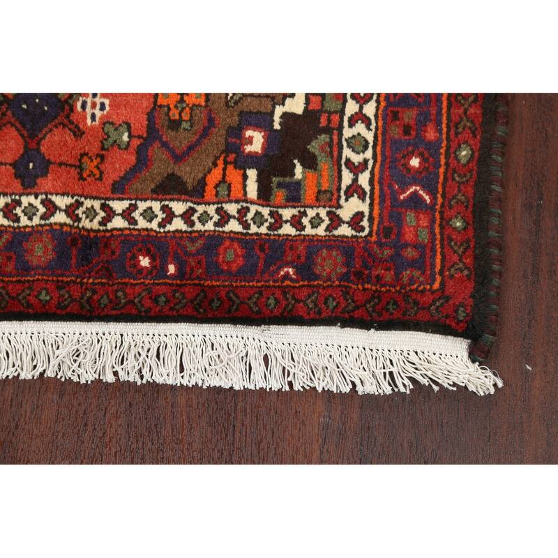 Traditional Geometric Hamedan Persian Area Rug Wool Hand-knotted - 3'1" x 5'1"