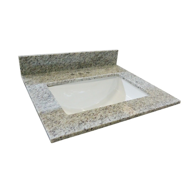 Design House 563346 37" Granite Vanity Top with Backsplash and Undermount Ceramic Sink - Kashmir White