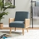 preview thumbnail 12 of 57, Carmina Upholstered Accent Chair with Natural Rattan Arms by HULALA HOME Blue