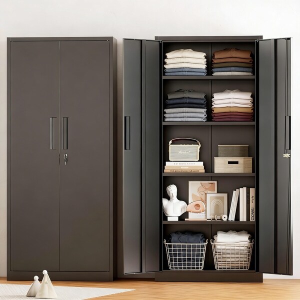 63''-72'' H Large-Capacity Lockable Closet Garage Storage Work
