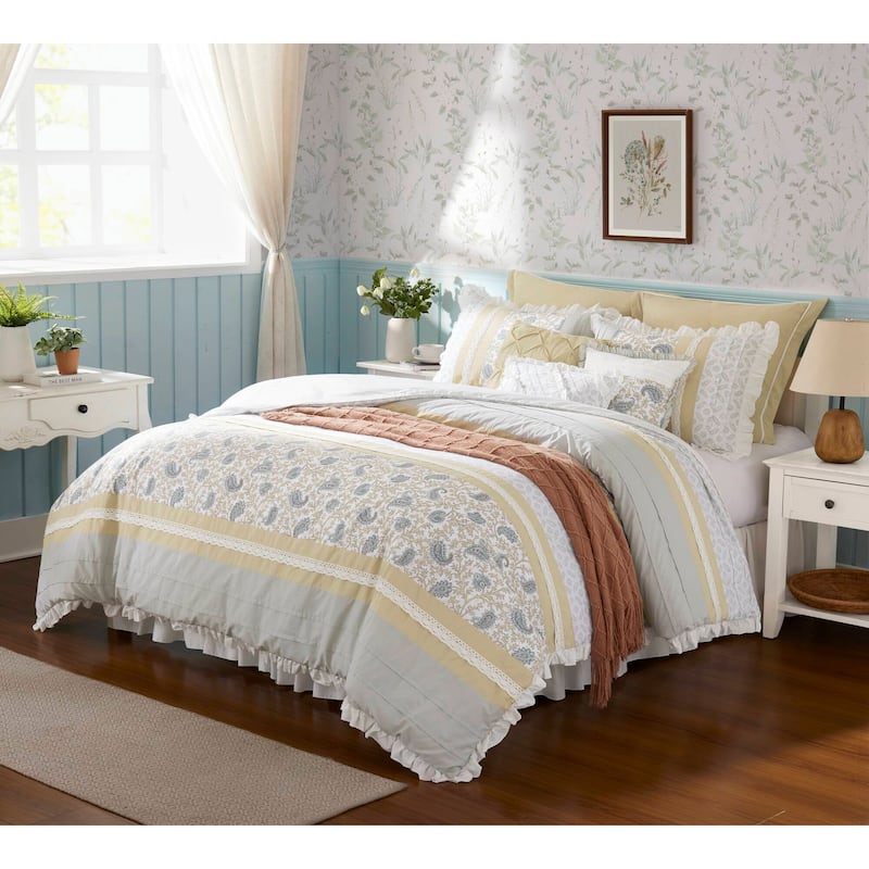 Madison Park Vanessa 9 Piece Cotton Percale Comforter Set