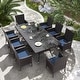 preview thumbnail 30 of 52, Kullavik Outdoor Dining Set, Rattan Patio Furniture Dining Table & Chairs