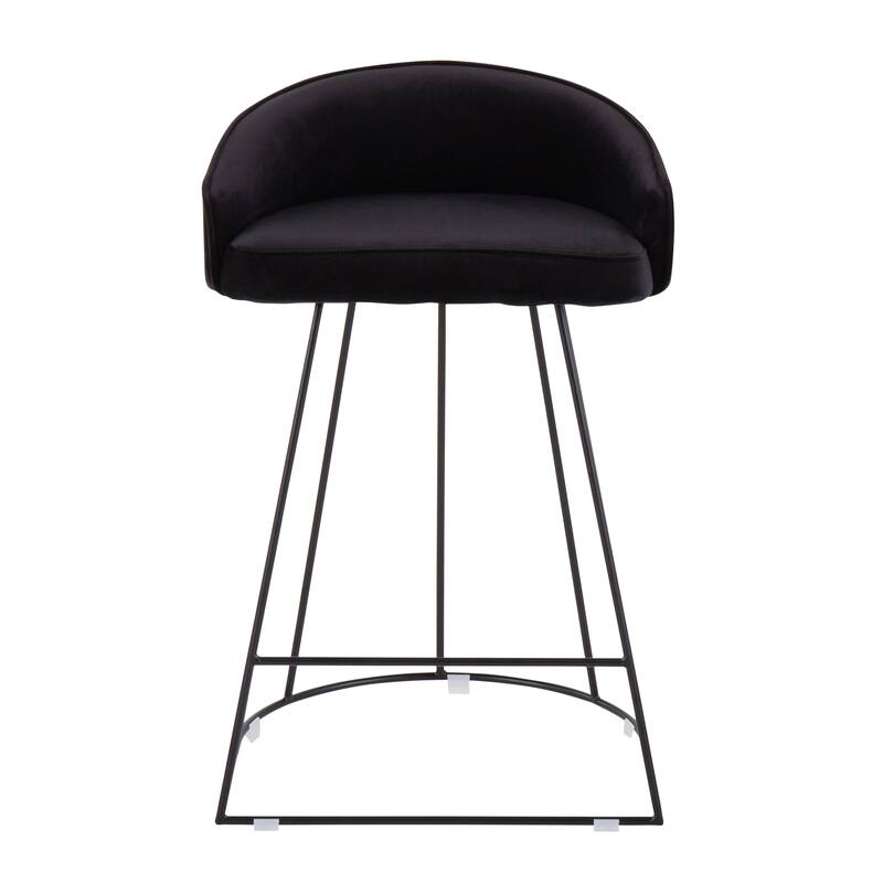 Silver Orchid Haid Velvet Upholstered Counter Stool (Set of 2)