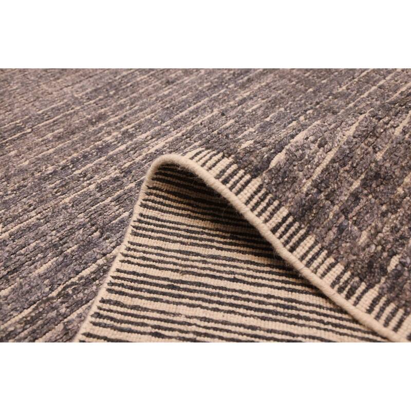 ECARPETGALLERY Hand Loomed Ananda Dark Grey Silk Rug - 4'0 x 6'0