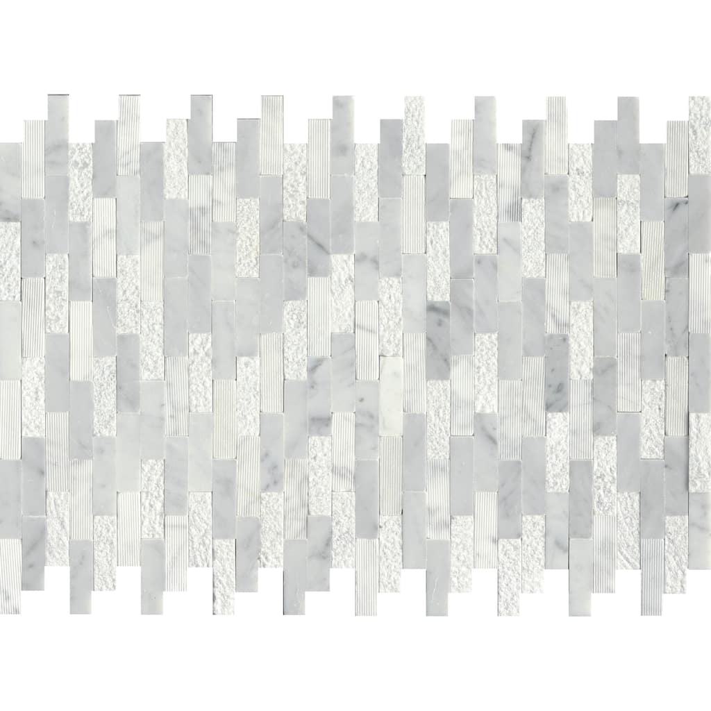Emser Tile Link - 12" x 18" Rectangle Linear Mosaic Wall Tile -
