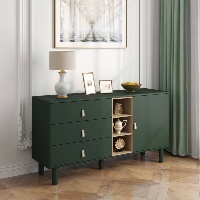 Storage Cabinet with Doors and Drawers